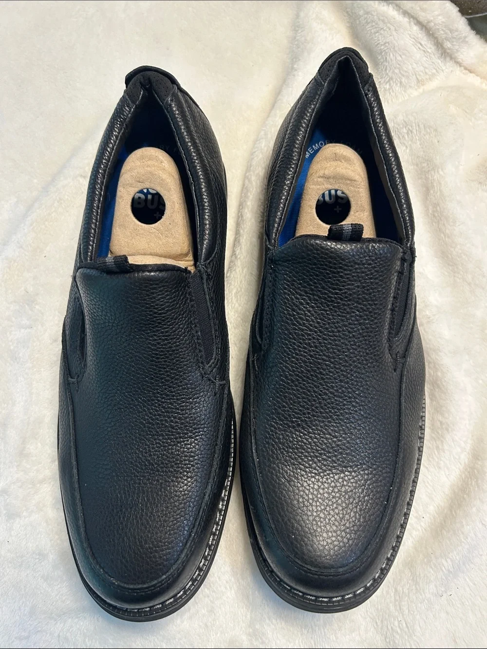 Men's Black leather Slip-On Pebbled Leather Loafers